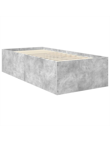 Struttura del letto con testiera Grigio cemento 75 x 190 cm