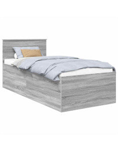 Struttura del letto Grigio Sonoma 75 x 190 cm Legno multistrato 2