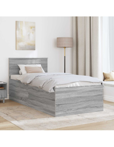 Struttura del letto Grigio Sonoma 75 x 190 cm Legno multistrato