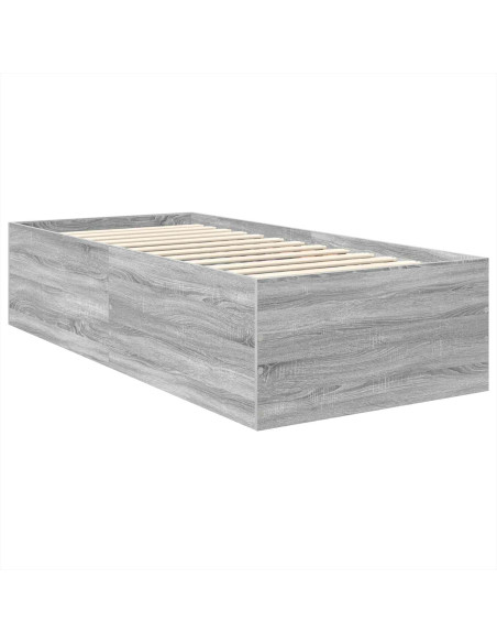 Struttura del letto Grigio Sonoma 75 x 190 cm Legno multistrato