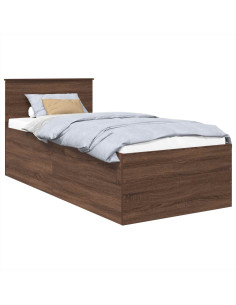 Struttura del letto con testiera Rovere Marrone 75 x 190 cm 2