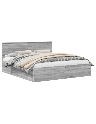 Struttura del letto con testiera Grigio Sonoma 200 x 200 cm