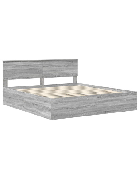 Struttura del letto con testiera Grigio Sonoma 200 x 200 cm