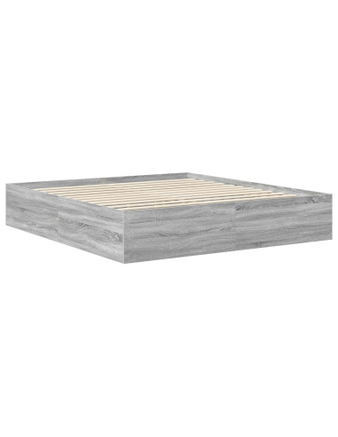 Struttura del letto con testiera Grigio Sonoma 200 x 200 cm