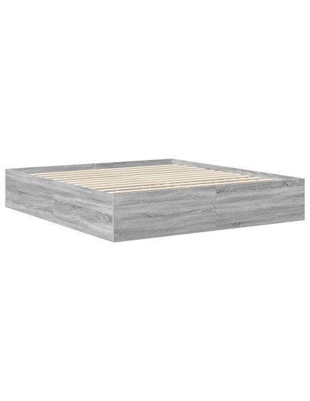 Struttura del letto con testiera Grigio Sonoma 200 x 200 cm