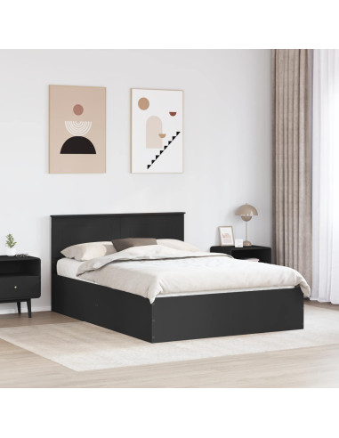 Struttura del letto Nero 150 x 200 cm Legno multistrato
