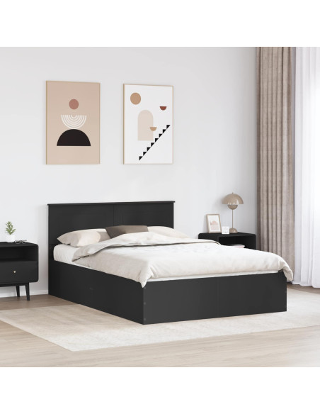 Struttura del letto Nero 150 x 200 cm Legno multistrato