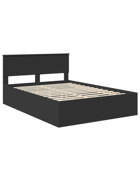 Struttura del letto Nero 150 x 200 cm Legno multistrato