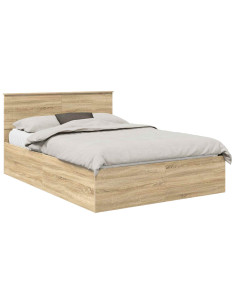 Struttura del letto con testiera Rovere Sonoma 150 x 200 cm 2