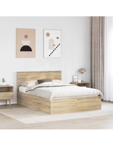 Struttura del letto con testiera Rovere Sonoma 150 x 200 cm