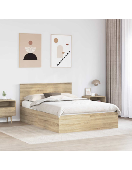 Struttura del letto con testiera Rovere Sonoma 150 x 200 cm