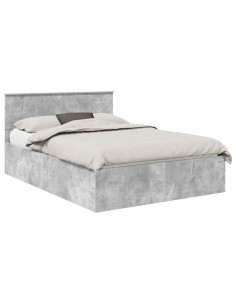 Struttura del letto con testiera Grigio cemento 150 x 200 cm 2