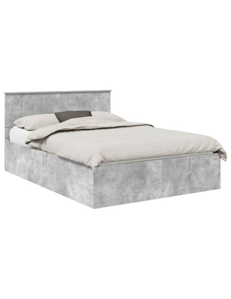 Struttura del letto con testiera Grigio cemento 150 x 200 cm