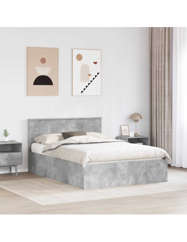 Struttura del letto con testiera Grigio cemento 150 x 200 cm