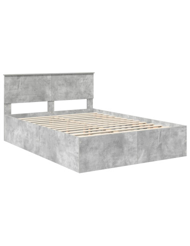 Struttura del letto con testiera Grigio cemento 150 x 200 cm