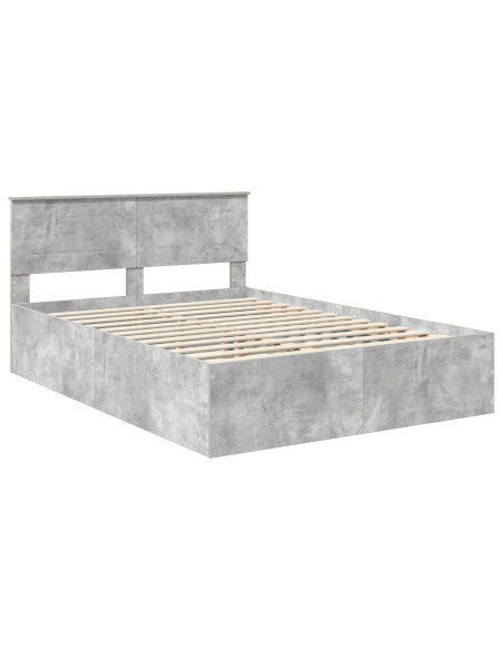 Struttura del letto con testiera Grigio cemento 150 x 200 cm