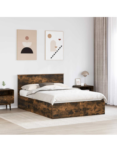 Struttura del letto Rovere fumé 150 x 200 cm Legno multistrato