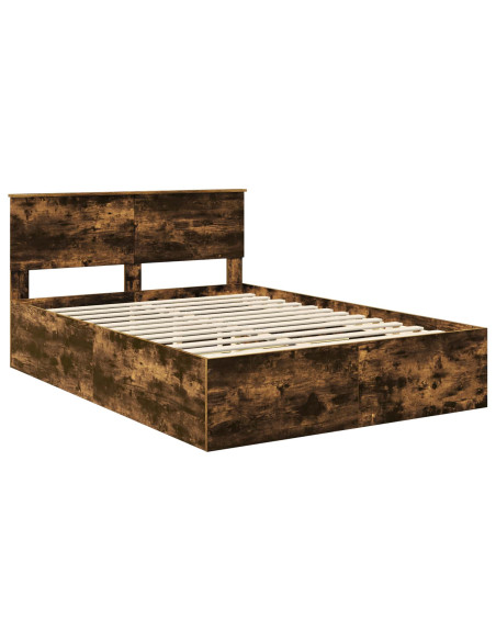 Struttura del letto Rovere fumé 150 x 200 cm Legno multistrato