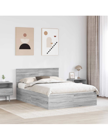 Struttura del letto con testiera Grigio Sonoma 150 x 200 cm