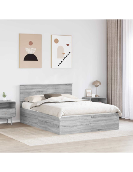 Struttura del letto con testiera Grigio Sonoma 150 x 200 cm