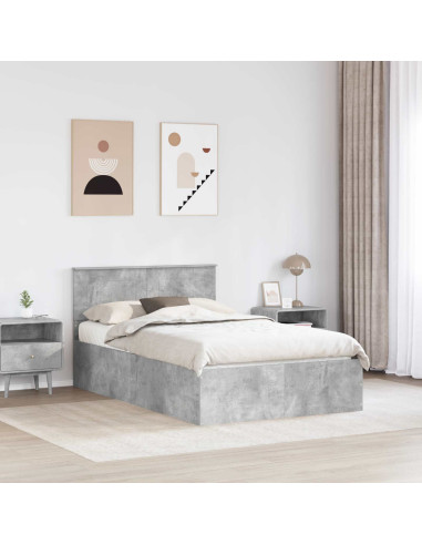 Struttura del letto con testiera Grigio cemento 135 x 190 cm