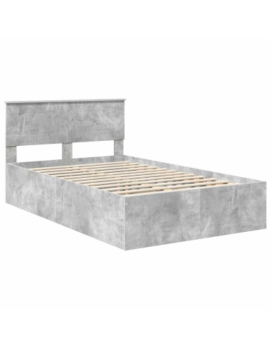 Struttura del letto con testiera Grigio cemento 135 x 190 cm