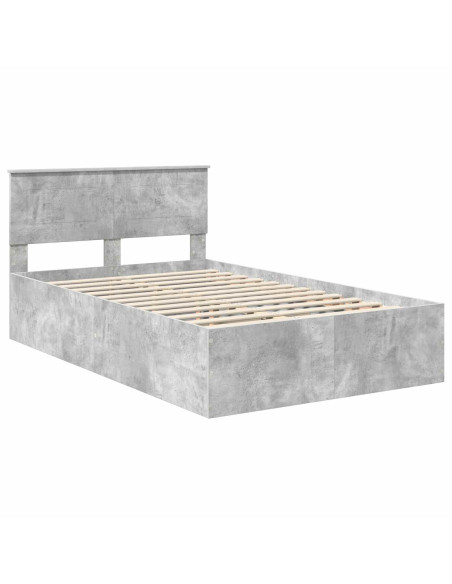 Struttura del letto con testiera Grigio cemento 135 x 190 cm