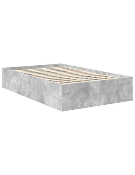Struttura del letto con testiera Grigio cemento 135 x 190 cm