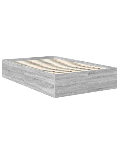 Struttura del letto con testiera Grigio Sonoma 135 x 190 cm