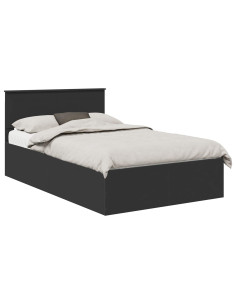 Struttura del letto Nero 120 x 190 cm Legno multistrato 2