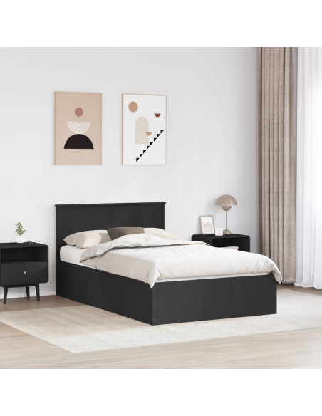 Struttura del letto Nero 120 x 190 cm Legno multistrato