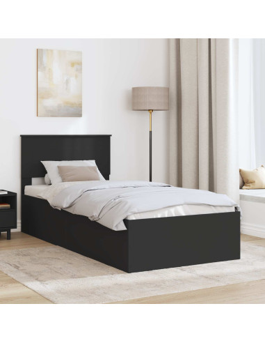 Struttura del letto Nero 120 x 200 cm Legno multistrato