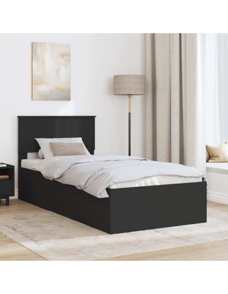 Struttura del letto Nero 120 x 200 cm Legno multistrato