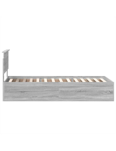 Struttura del letto con testiera Grigio Sonoma 120 x 200 cm