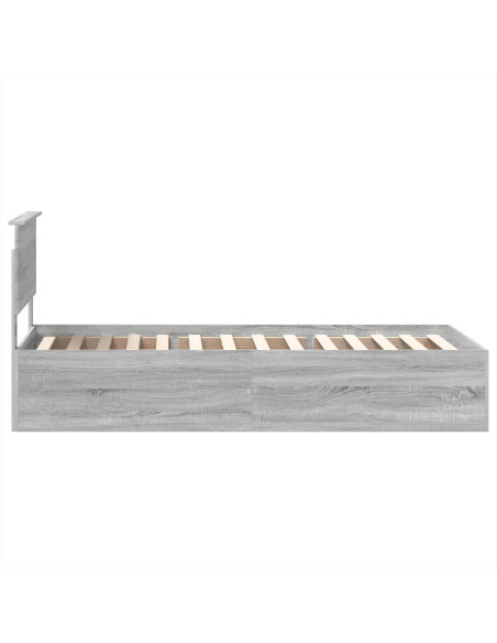 Struttura del letto con testiera Grigio Sonoma 120 x 200 cm