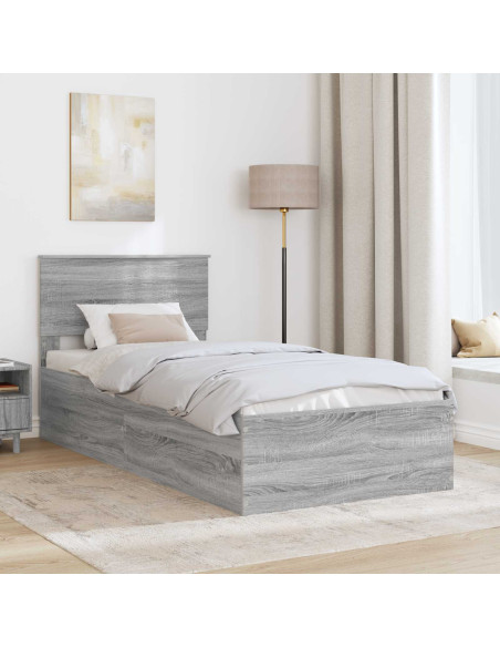 Struttura del letto Grigio Sonoma 90 x 190 cm Legno multistrato