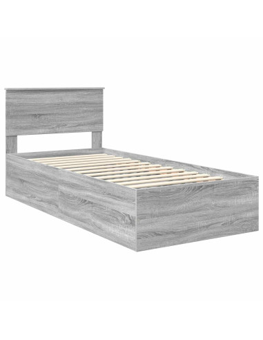 Struttura del letto Grigio Sonoma 90 x 190 cm Legno multistrato