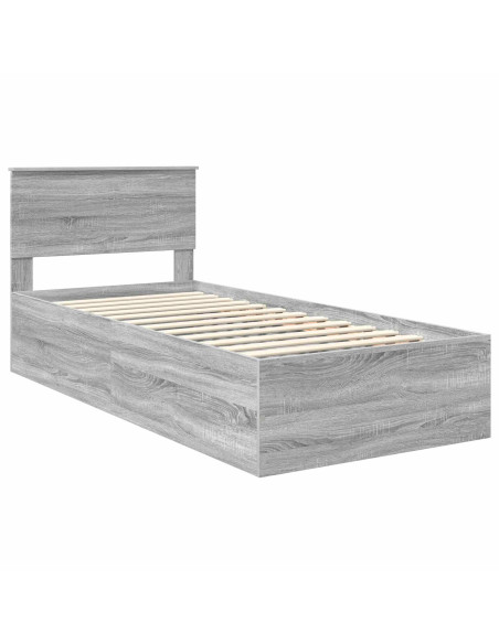 Struttura del letto Grigio Sonoma 90 x 190 cm Legno multistrato