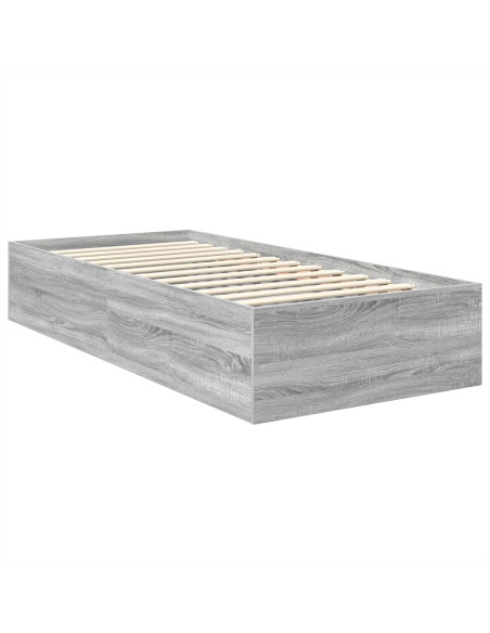 Struttura del letto Grigio Sonoma 90 x 190 cm Legno multistrato