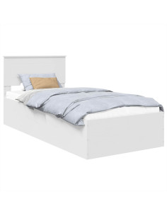 Struttura del letto Bianco 90 x 200 cm Legno multistrato 2