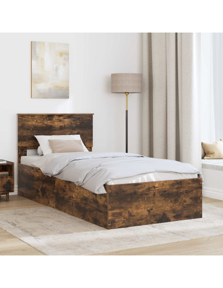 Struttura del letto Rovere fumé 90 x 200 cm Legno multistrato