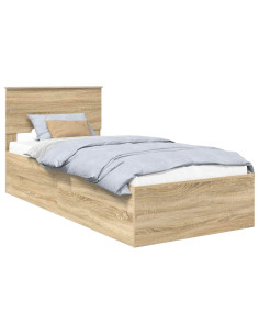 Struttura del letto Rovere Sonoma 75 x 190 cm Legno multistrato 2