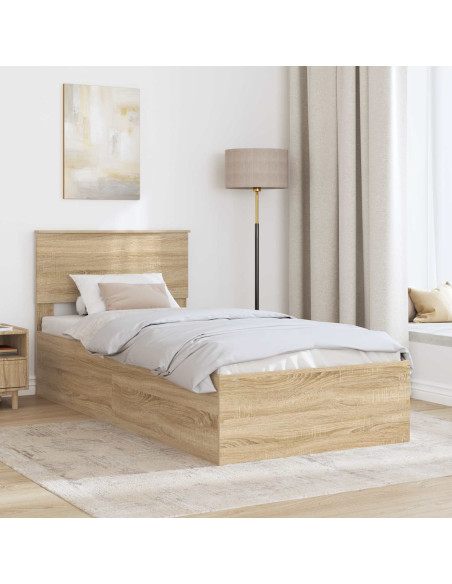 Struttura del letto Rovere Sonoma 75 x 190 cm Legno multistrato
