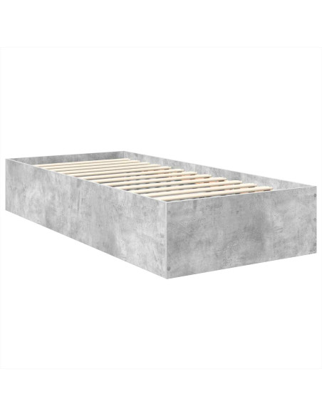 Struttura del letto con testiera Grigio cemento 75 x 190 cm
