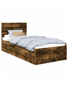 Struttura del letto Rovere fumé 75 x 190 cm Legno multistrato 2