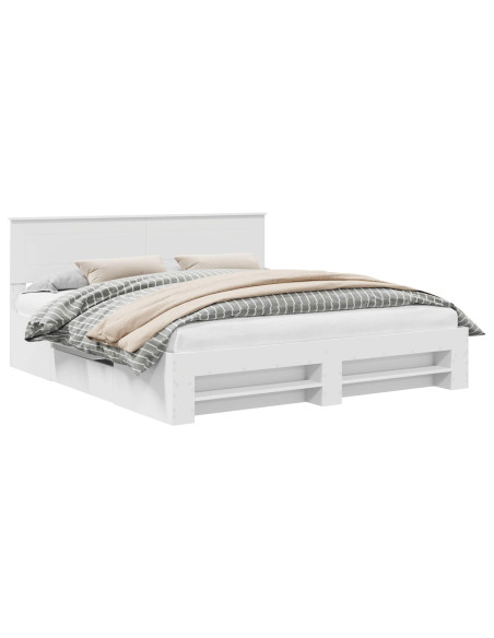 Struttura del letto Bianco 200 x 200 cm Legno multistrato