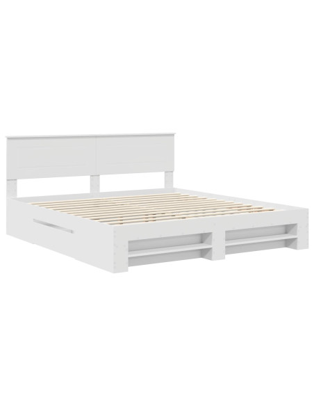 Struttura del letto Bianco 200 x 200 cm Legno multistrato