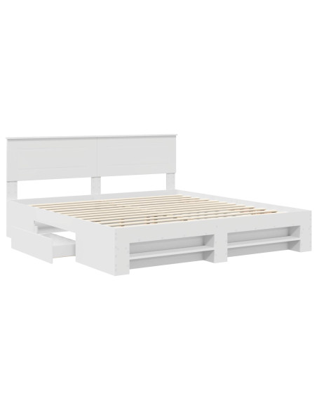 Struttura del letto Bianco 200 x 200 cm Legno multistrato