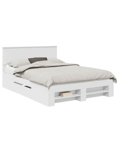 Struttura del letto Bianco 140 x 200 cm Legno multistrato 2