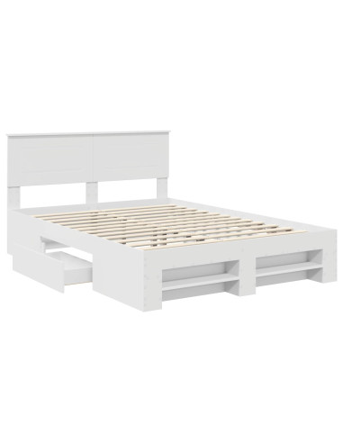 Struttura del letto Bianco 140 x 200 cm Legno multistrato